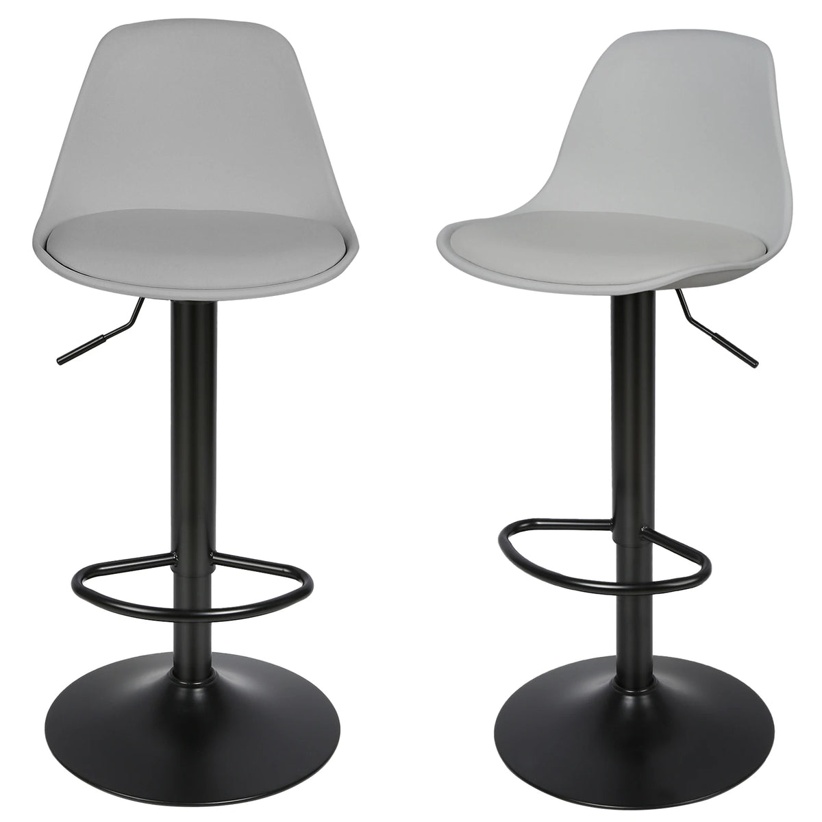 Bar Stool Set of 2, Height-Adjustable Bar Stool, 360° Rotating Counter Stool, Upholstered Stool for Kitchen/Bar/Salon/Dining Room