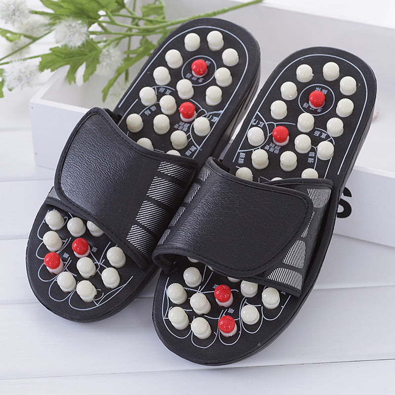 Cross-Border Slippers for Men and Women Rotating Tai Chi Massage Indoor Non-Slip Massage Slippers Foot Acupoint Spiked Foot Massage Shoes for Men