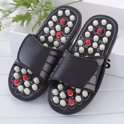 Cross-Border Slippers for Men and Women Rotating Tai Chi Massage Indoor Non-Slip Massage Slippers Foot Acupoint Spiked Foot Massage Shoes for Men