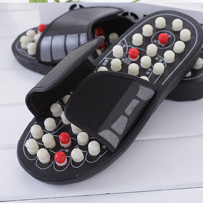 Cross-Border Slippers for Men and Women Rotating Tai Chi Massage Indoor Non-Slip Massage Slippers Foot Acupoint Spiked Foot Massage Shoes for Men