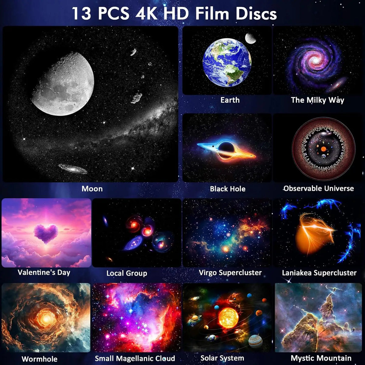 13-in-1 Star Projector Pro 360° Rotating HD Galaxy Projector Pro, with Remote Control White Noise Function,  Bluetooth Speaker