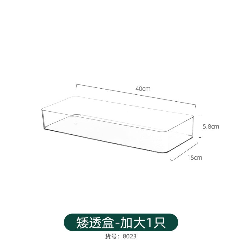 Mirror Cabinet Cosmetic Storage Box Transparent Dormitory Hand-held Display Shelf Stackable Office Desktop Document Fit Rack