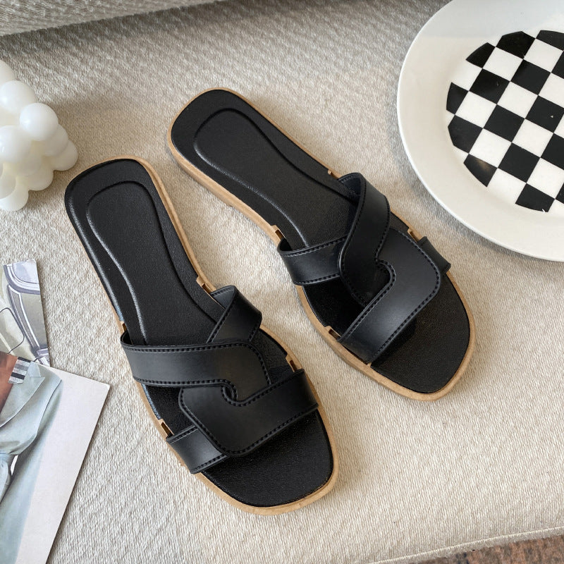 New Style Slippers for Women Summer Outer Wear K-Style Ins Popular Shrimp Skin Fashion Slippers Aliexpress Amazon Wholesale