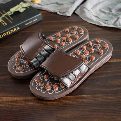 Cross-Border Slippers for Men and Women Rotating Tai Chi Massage Indoor Non-Slip Massage Slippers Foot Acupoint Spiked Foot Massage Shoes for Men