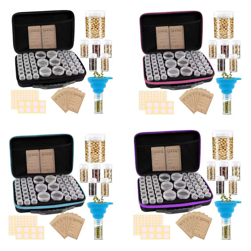 Factory in stock grains seed storage bottle 48 grid storage bag portable storage box cross-border e-commerce supply