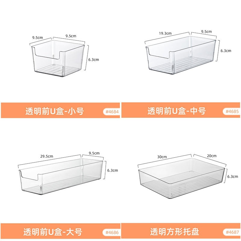 Mirror Cabinet Cosmetic Storage Box Transparent Dormitory Hand-held Display Shelf Stackable Office Desktop Document Fit Rack