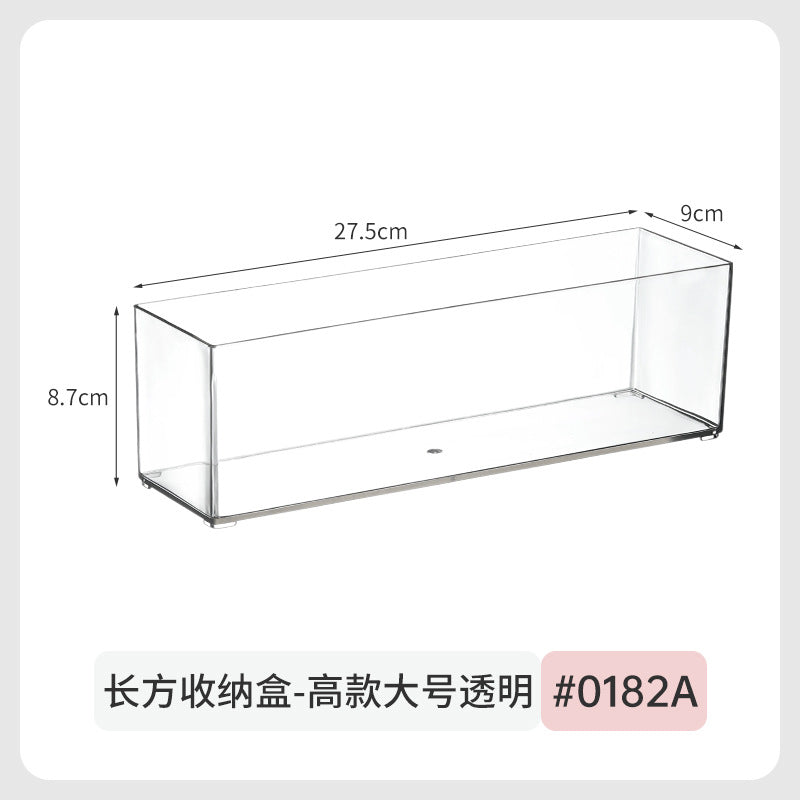 Mirror Cabinet Cosmetic Storage Box Transparent Dormitory Hand-held Display Shelf Stackable Office Desktop Document Fit Rack
