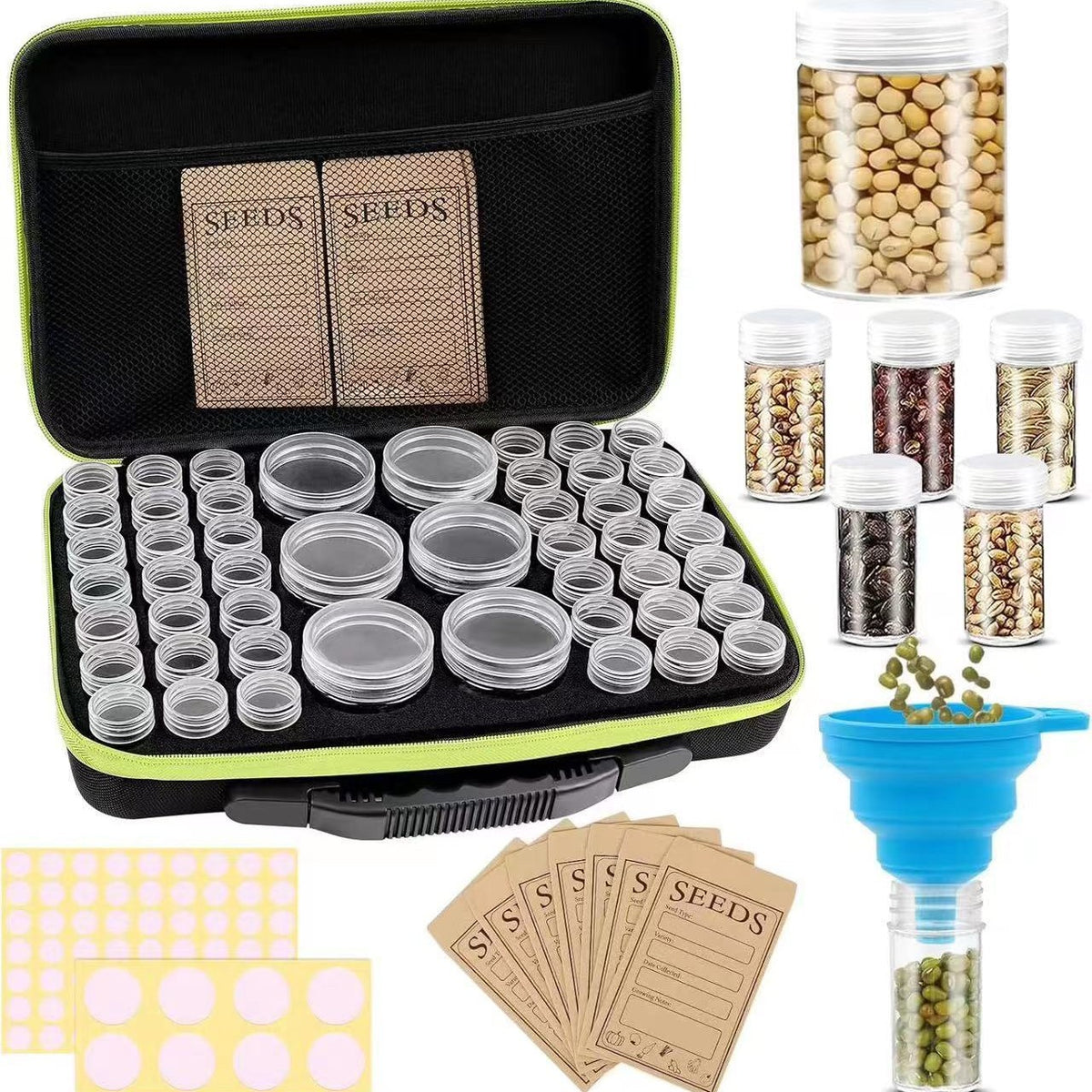 Factory in stock grains seed storage bottle 48 grid storage bag portable storage box cross-border e-commerce supply