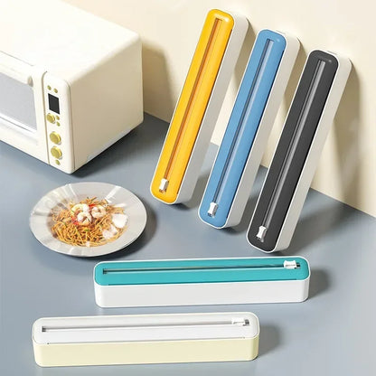 2 in 1 Food Film Dispenser Wrap Dispenser with Cutter Storage Box