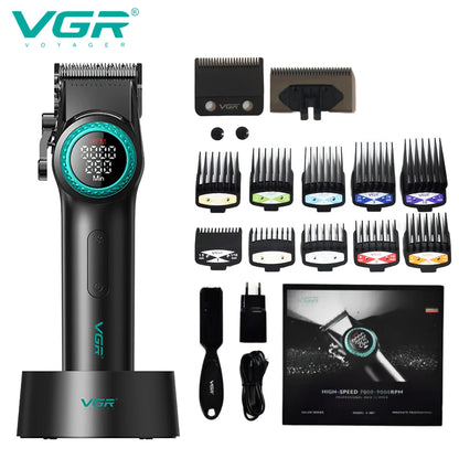 VGR Hair Clipper Cordless Hair Trimmer Professional Hair Cutting Machine Rechargeable Haircut 9000 RPM Clipper for Men V-001