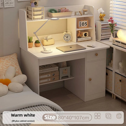 Desk, Bookshelf, Integrated Computer Desk, Home Bedroom, Small Table for Students to Learn to Write