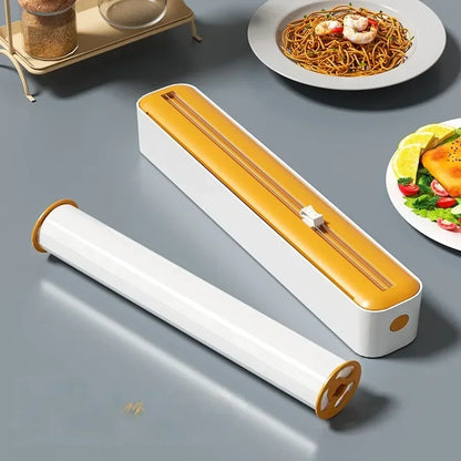2 in 1 Food Film Dispenser Wrap Dispenser with Cutter Storage Box