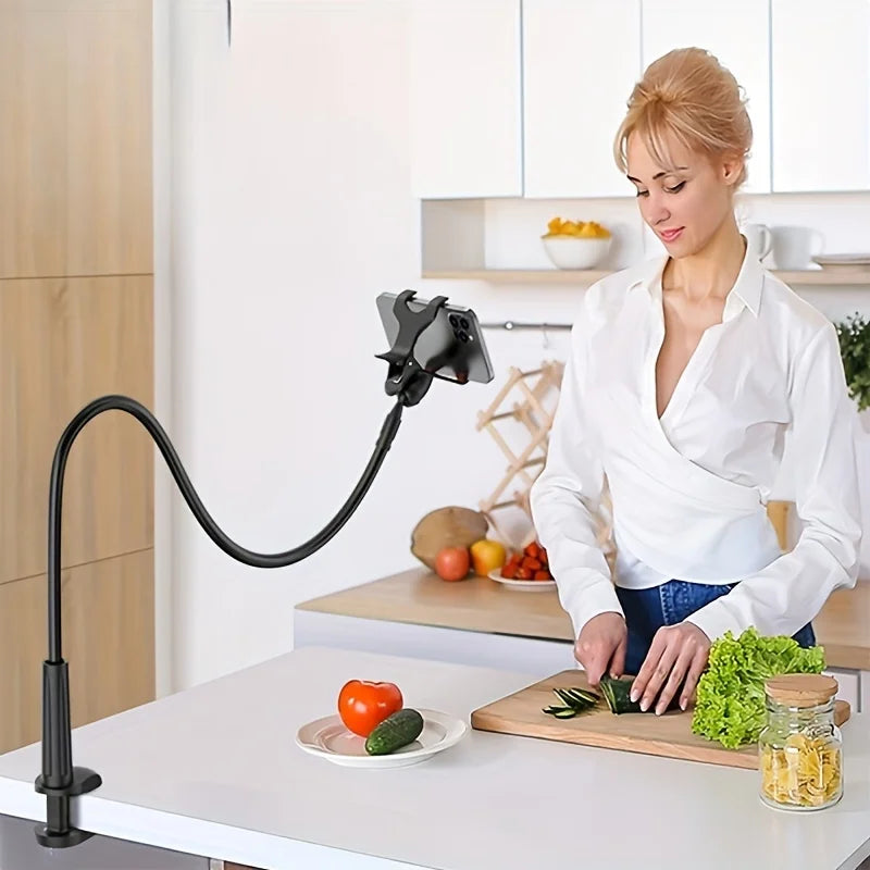 Lazy Bedside DesktopMobile Phone Clamp Bracket Flexible Long Arm