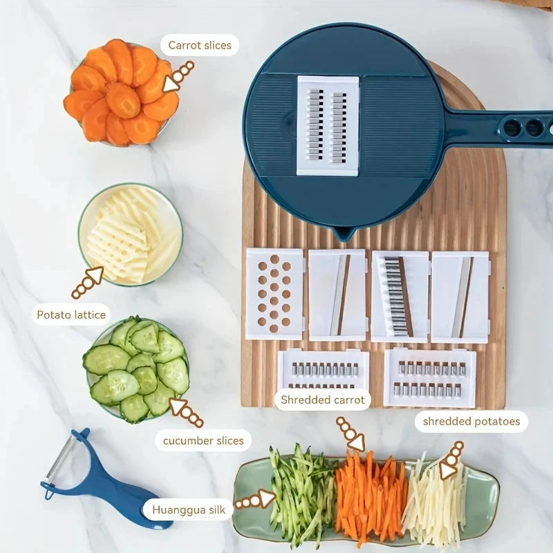 9 in 1 Vegetable Cutter Multi-Functional Potatoes Manually Cut Shred