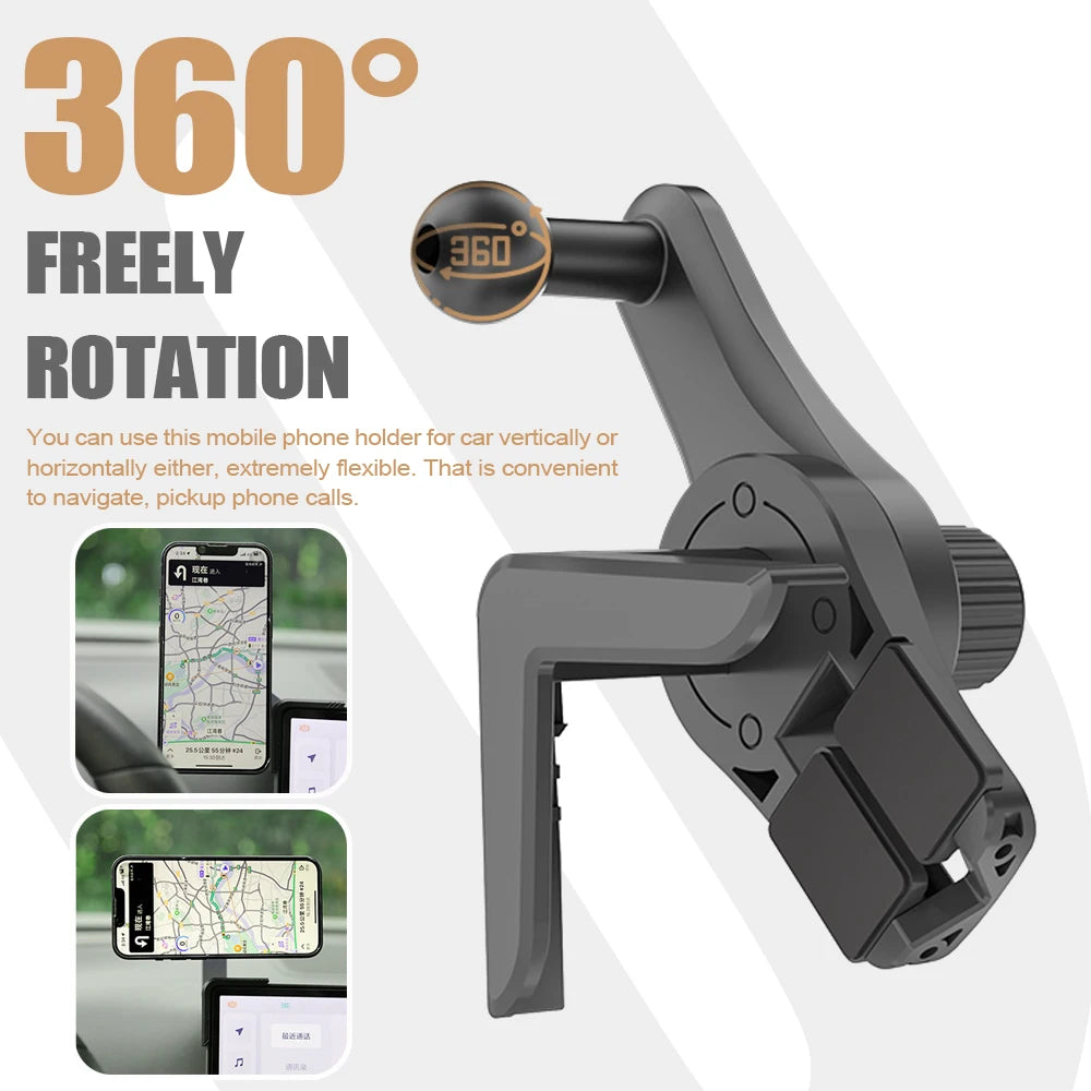 Universal EV Screen Phone Holder, 360° Rotation Anti Shake Silicone Car Phone Mount for Electric Vehicle Central Control Display