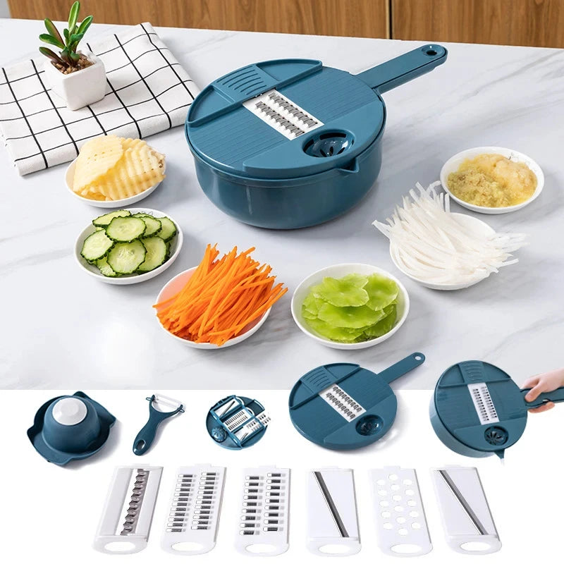 9 in 1 Vegetable Cutter Multi-Functional Potatoes Manually Cut Shred