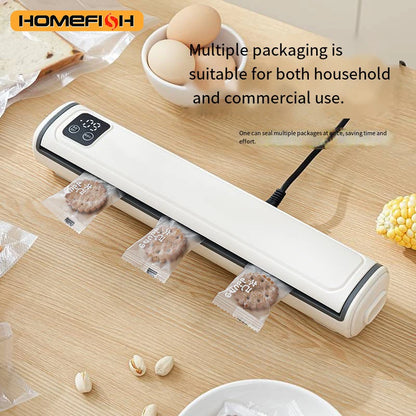 HOMEFISH Portable Vacuum Food Sealer Dry Wet Dual Use Household Food Preservation Machine with Vacuum Bags Kitchen Food Packing