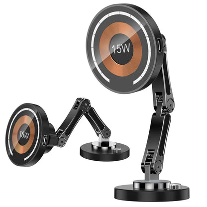 Magnetic Wireless Charger Car Phone Holder 15W Fast Charging Easy Paste Mount Stand For Magsafe iPhone 15 14 13 Pro Max