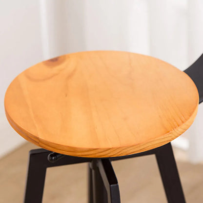 Stylish Adjustable Bar Stool Set 2 Wooden & Iron Stools with Ergonomic Design Rotating Seats for Home Cafe & Kitchen Use