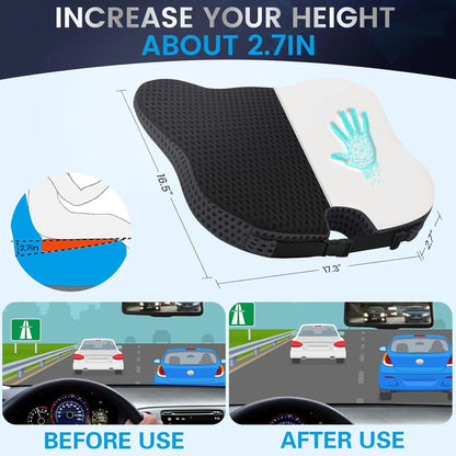 Car Seat Cushion for Driving, Non-Slip Sciatica & Lower Back Tailbone