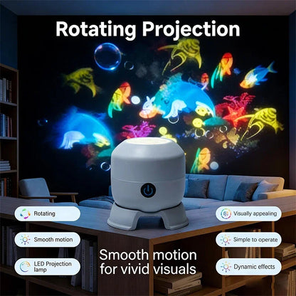 Dynamic Rotating LED Projector Light Rechargeable Projector