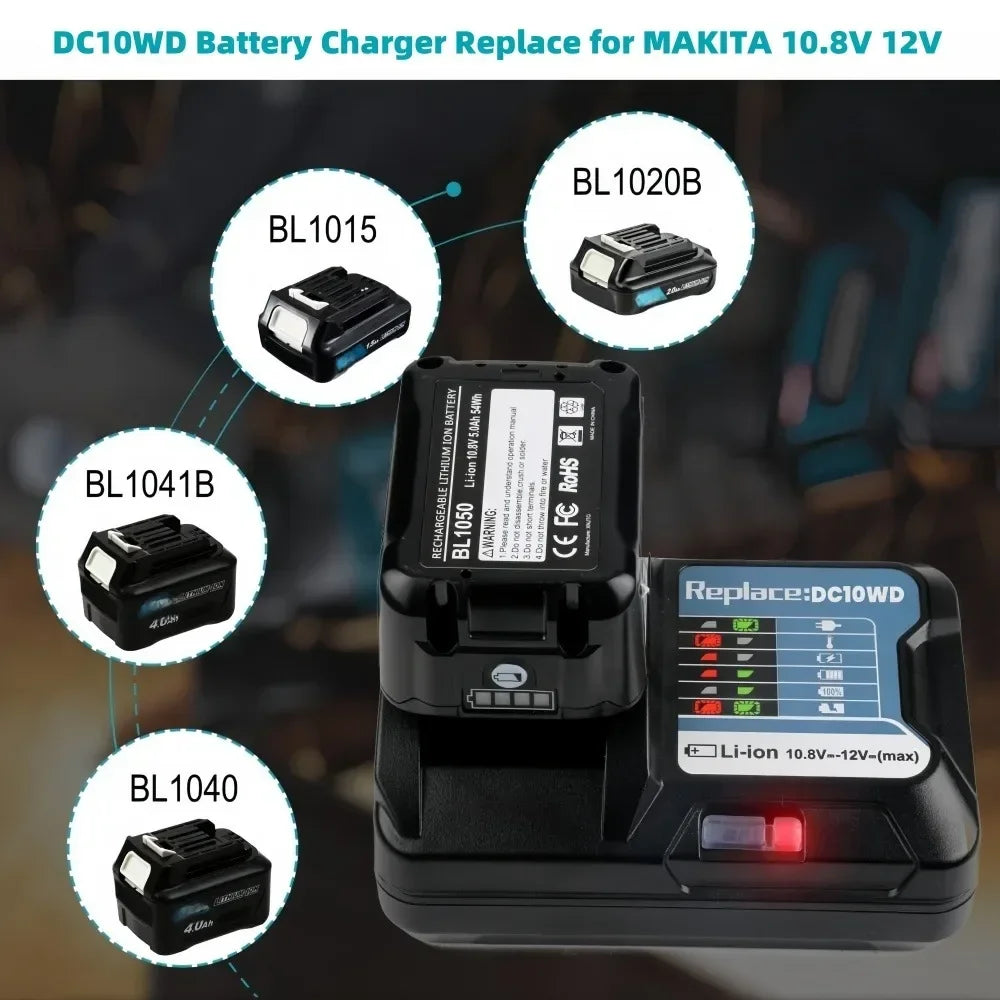 10.8V 12V 6A Rechargeable Replace Li-Ion Battery for Makita CXT 6.0Ah Slide Style BL1040 BL1040B BL1015 BL1020B BL1020 BL1016