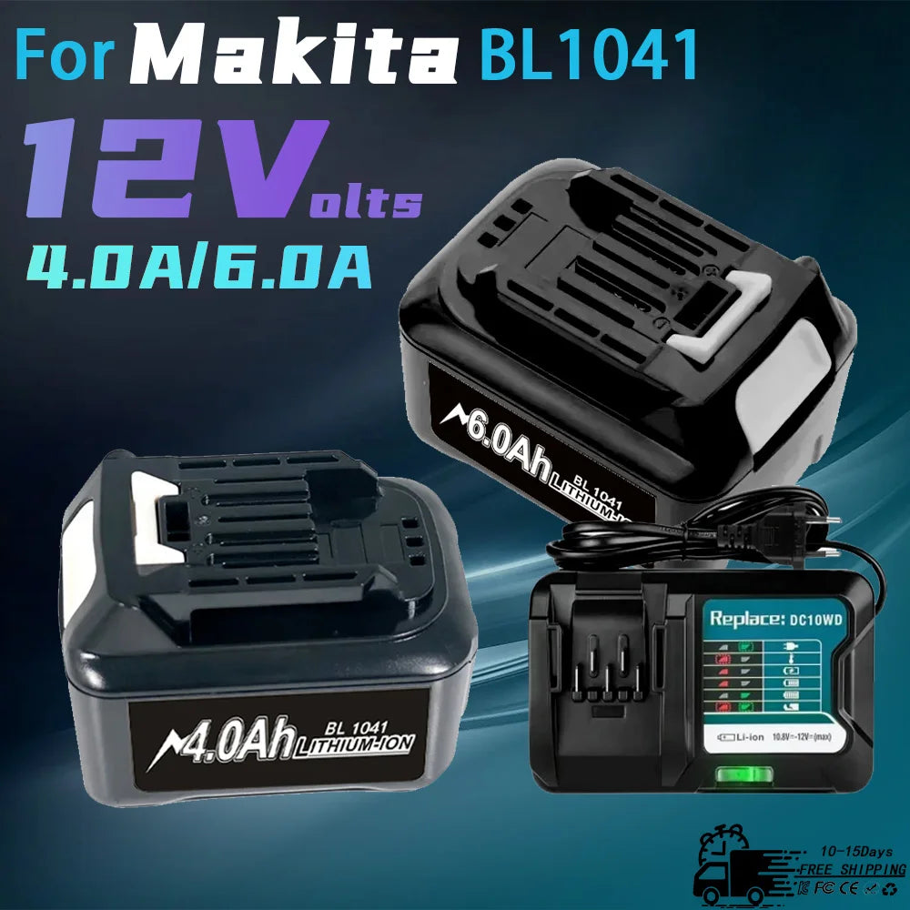 10.8V 12V 6A Rechargeable Replace Li-Ion Battery for Makita CXT 6.0Ah Slide Style BL1040 BL1040B BL1015 BL1020B BL1020 BL1016