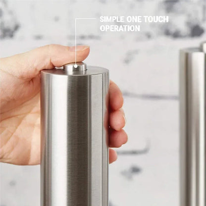 Electric Salt Pepper Grinder Set One Handed Operation Stainless Steel