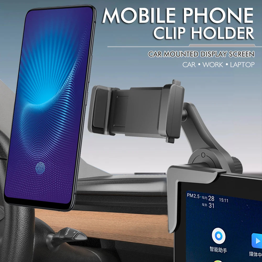 Universal EV Screen Phone Holder, 360° Rotation Anti Shake Silicone Car Phone Mount for Electric Vehicle Central Control Display