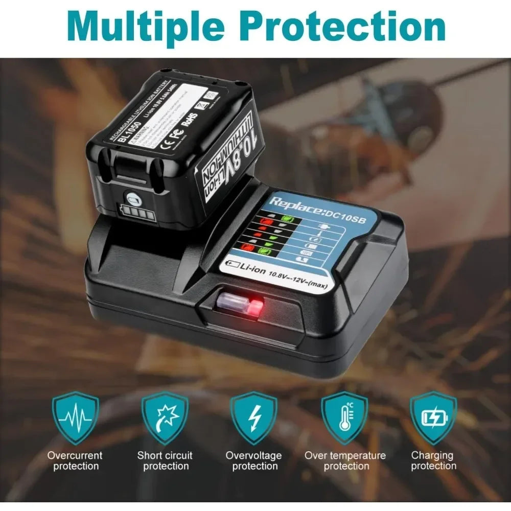10.8V 12V 6A Rechargeable Replace Li-Ion Battery for Makita CXT 6.0Ah Slide Style BL1040 BL1040B BL1015 BL1020B BL1020 BL1016