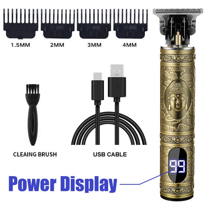 Oil Head Engraving Hair Clipper Professional Haircut Machine Cordless Hair Trimmer Electric Barber Hair Cutting Trimmer for Men