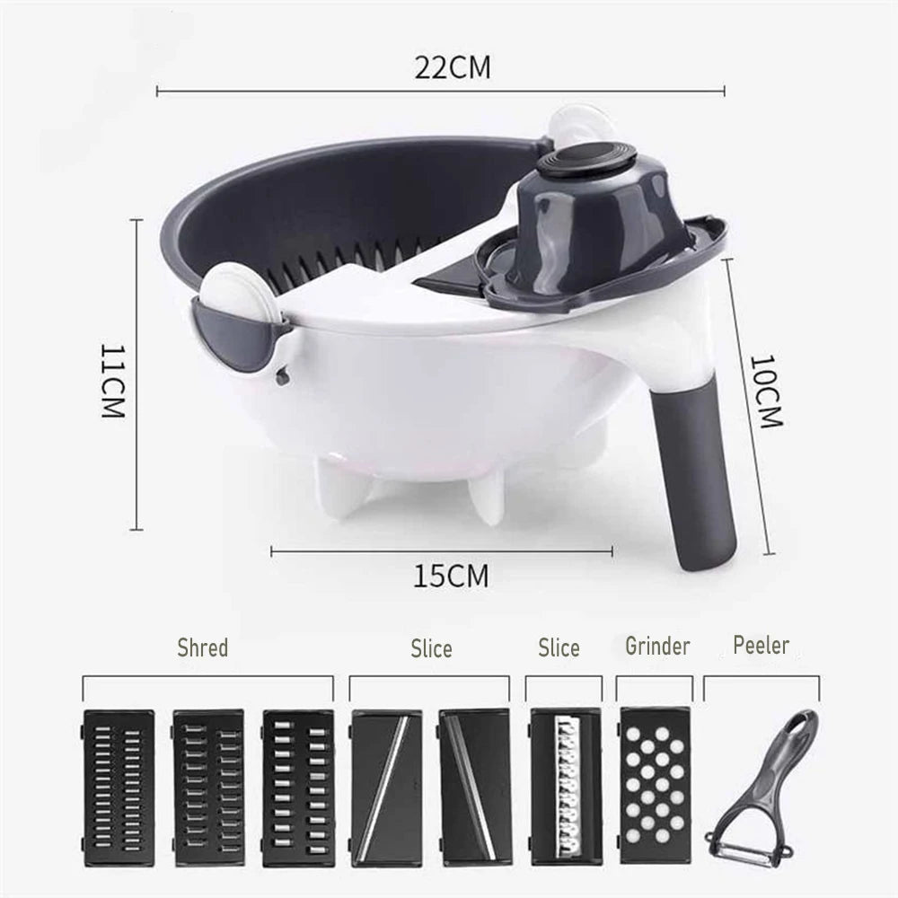 9 in 1 Vegetable Cutter Multi-Functional Potatoes Manually Cut Shred