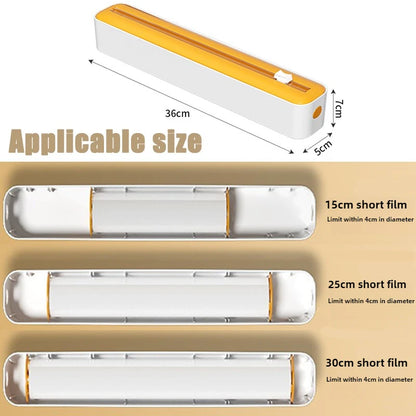 2 in 1 Food Film Dispenser Wrap Dispenser with Cutter Storage Box