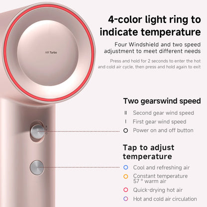 DOCO Hair Dryer High Speed 75m/s 200 Million Negative Ions Hair Care 110000 Rpm Professional Lightweight Home Travel Gift