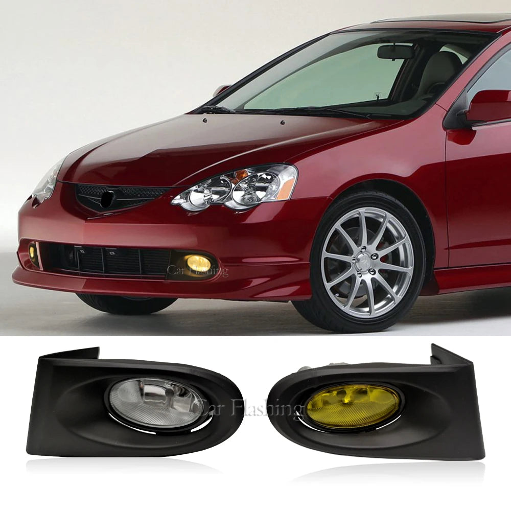 Car Front Bumper Light For Acura RSX 2002 2003 2004 Drive Fog Lamp Harness Kit Fog light cover yellow Lens halogen