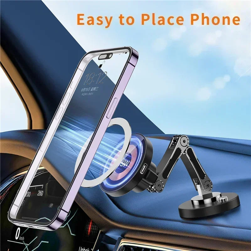 Magnetic Wireless Charger Car Phone Holder 15W Fast Charging Easy Paste Mount Stand For Magsafe iPhone 15 14 13 Pro Max