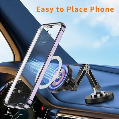 Magnetic Wireless Charger Car Phone Holder 15W Fast Charging Easy Paste Mount Stand For Magsafe iPhone 15 14 13 Pro Max