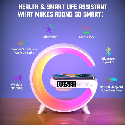 Multifunction RGB Light Bluetooth Speaker Alarm Clock 15W Wireless