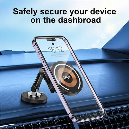 Magnetic Wireless Charger Car Phone Holder 15W Fast Charging Easy Paste Mount Stand For Magsafe iPhone 15 14 13 Pro Max