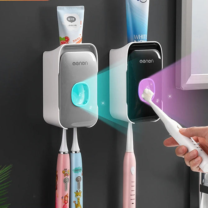 Automatic Toothpaste Dispenser Squeezer With Toothbrush Holder