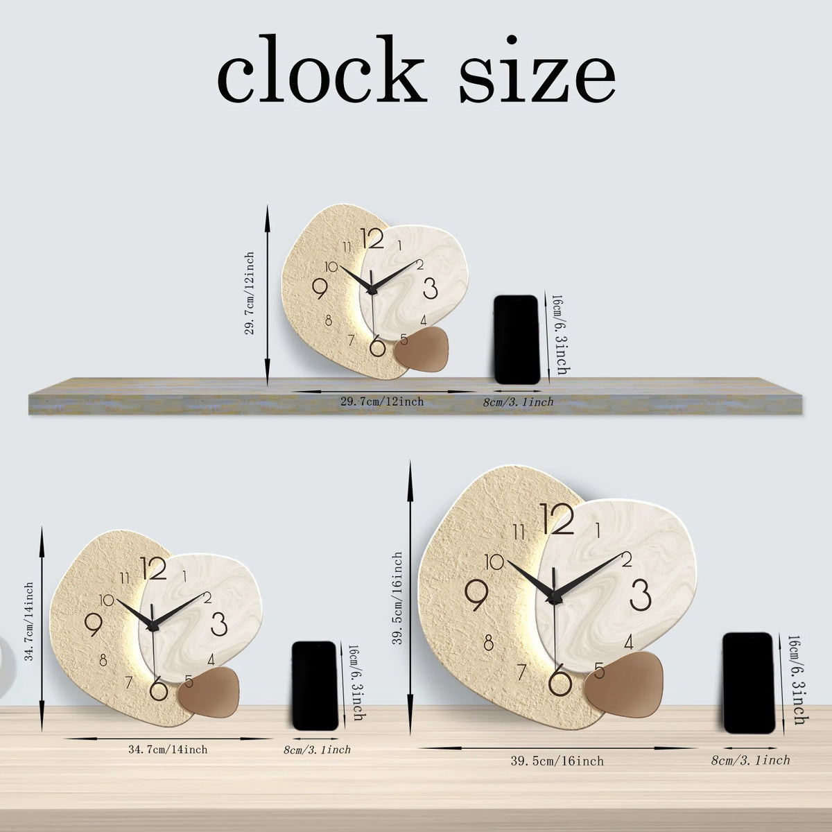 Modern Simple Wall Clock, Silent Quartz Clock, Bedroom Clock Living