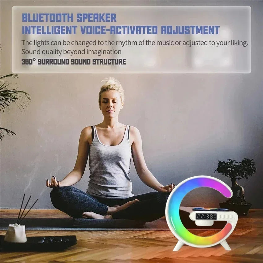 Multifunction RGB Light Bluetooth Speaker Alarm Clock 15W Wireless