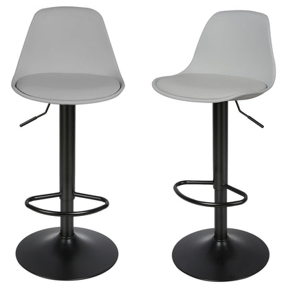 Bar Stool Set of 2, Height-Adjustable Bar Stool, 360° Rotating Counter Stool, Upholstered Stool for Kitchen/Bar/Salon/Dining Room