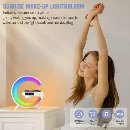 Multifunction RGB Light Bluetooth Speaker Alarm Clock 15W Wireless