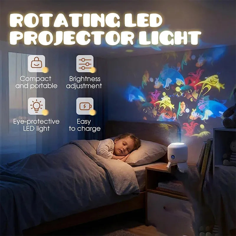 Dynamic Rotating LED Projector Light Rechargeable Projector