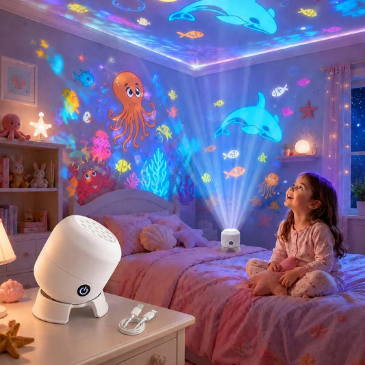 Dynamic Rotating LED Projector Light Rechargeable Projector