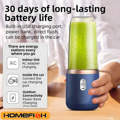 Portable Blender Bottle Electric 6 Blades Multifunction Juice Blender