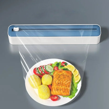 2 in 1 Food Film Dispenser Wrap Dispenser with Cutter Storage Box